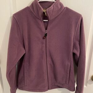 Woolrich Womens Fleece Sweatshirt Purple Warm Winter Solid Jacket Small Petite